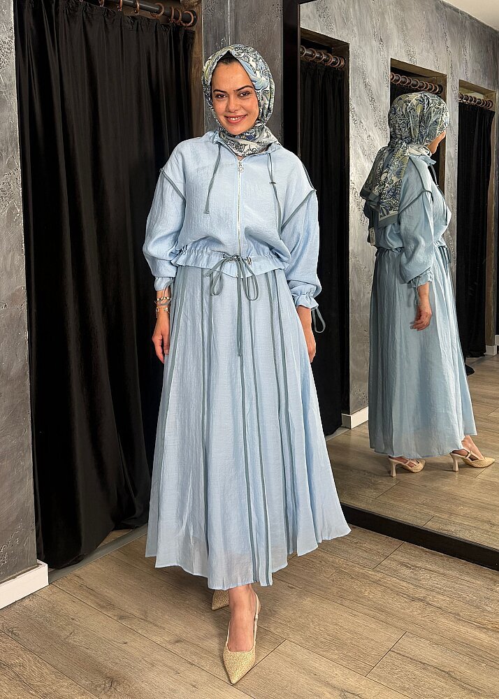 Ceremony Eteği ve Ceketi Biye Detaylı Takım MAVİ - 7