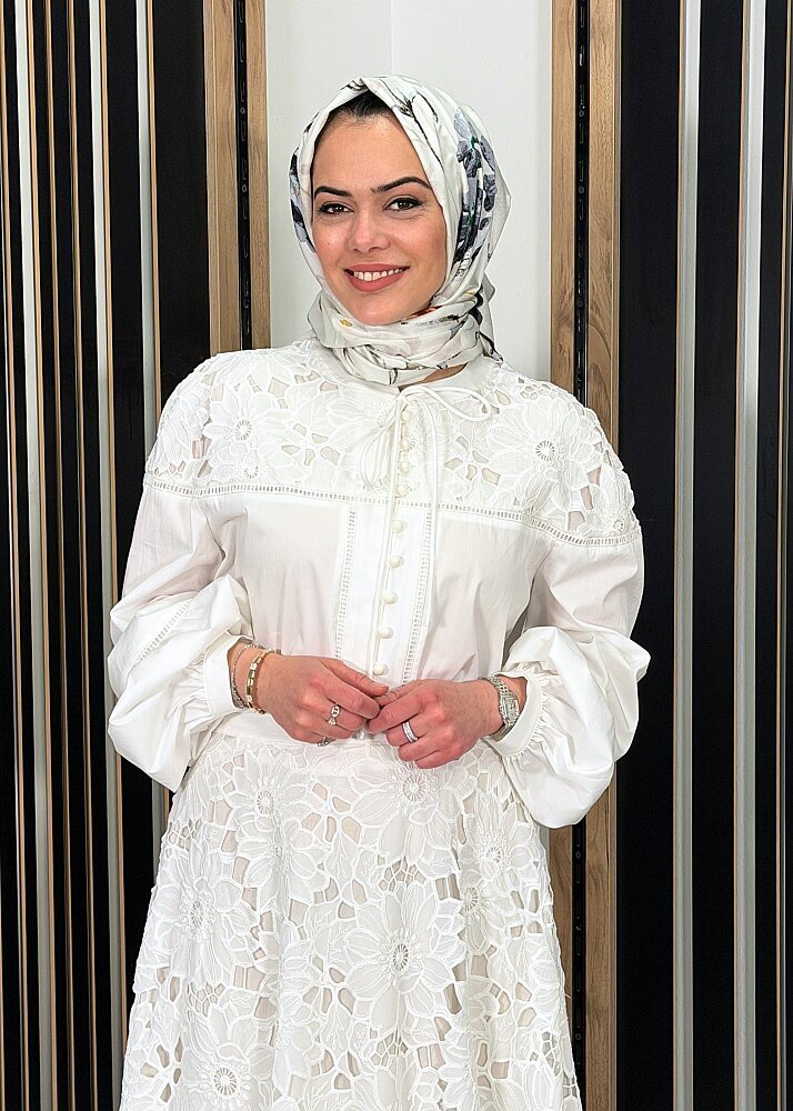 Clande Brode Detaylı Gömlek EKRU - 2