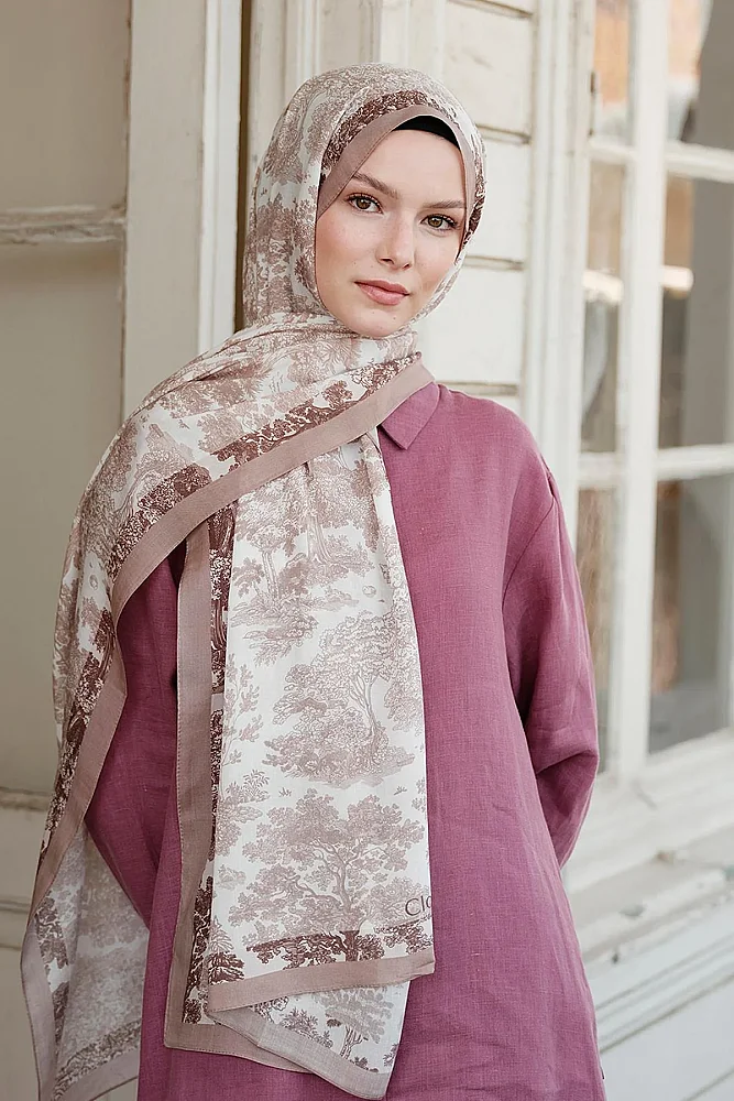 Cloche Hazel Şal Krem Vizon