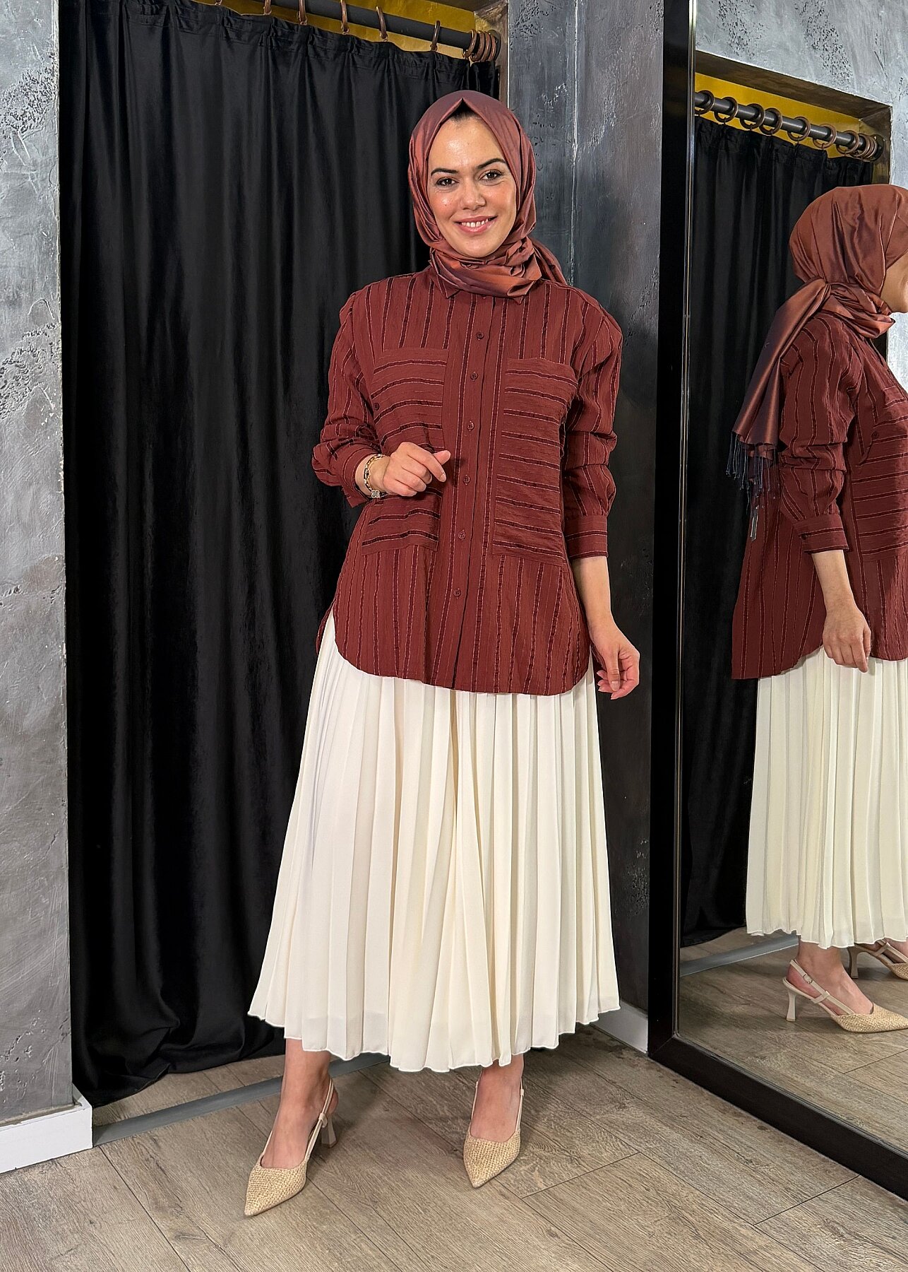 Cloche Venüs Plise Pantolon EKRU - 1