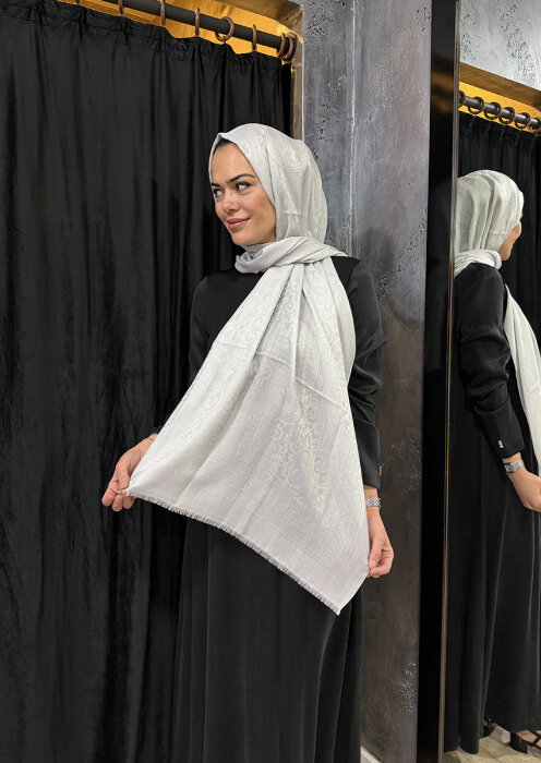 Leyna Exclusive Şal Buz Gri - 1