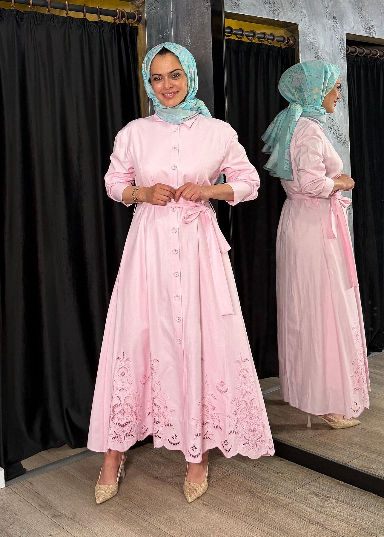 MaQ Bahar Elbise PEMBE - 4