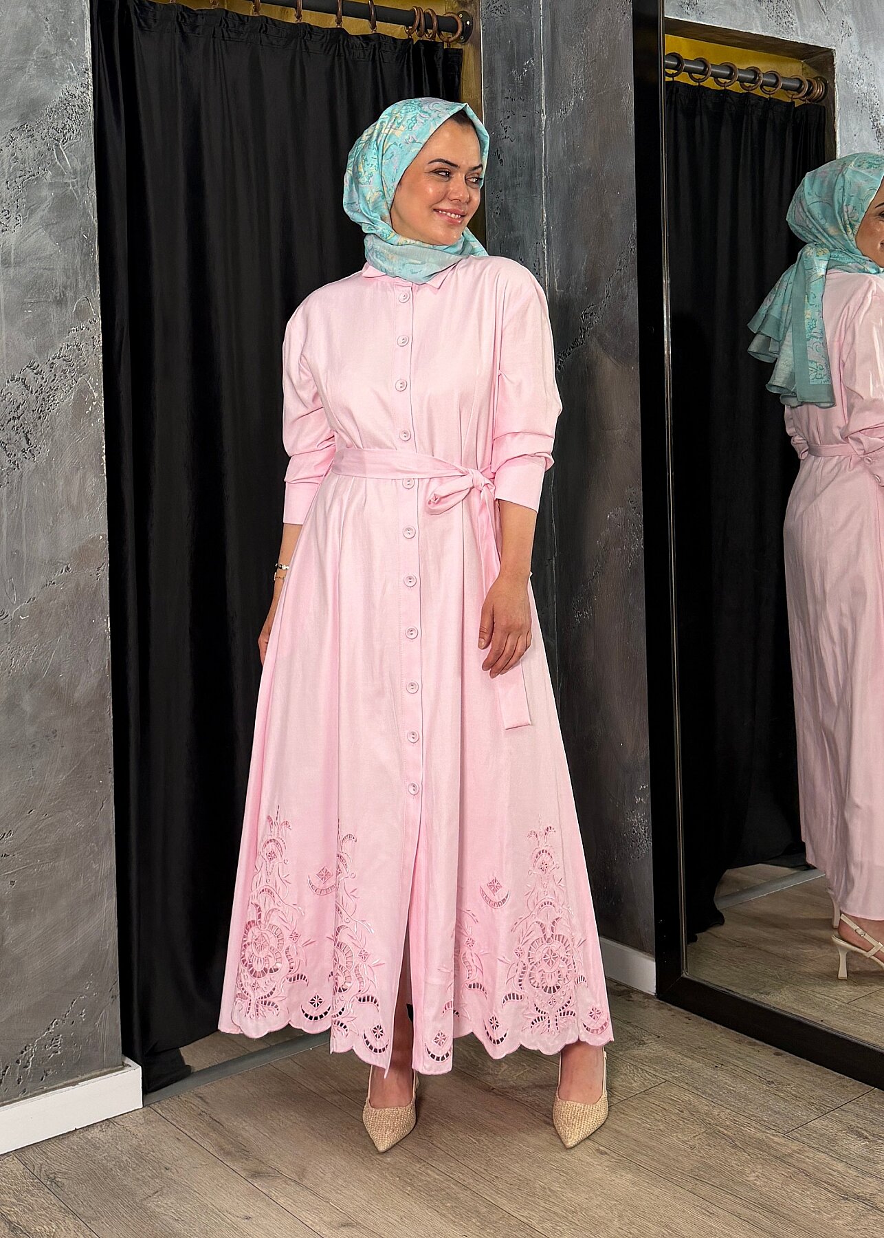 MaQ Bahar Elbise PEMBE - 5