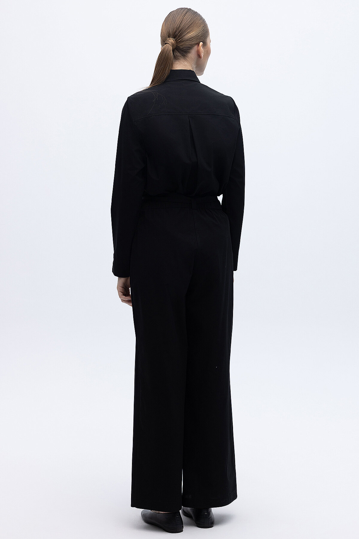 Miss Dalida Beli Kuşalı Bol Paça Pantolon BLACK - 5