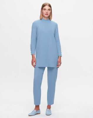 Miss Dalida Dar Paça Triko Pantolon BLUE