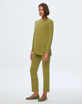 Miss Dalida Uzun Kollu Basic Tunik Fiaba Olive