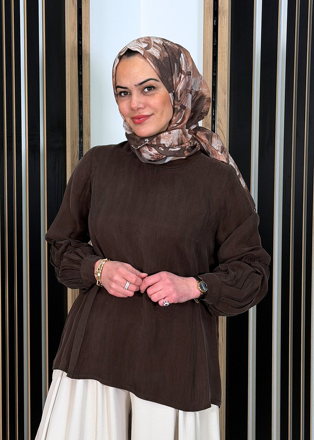 MissWhence İpek Tunik KAHVE - 2