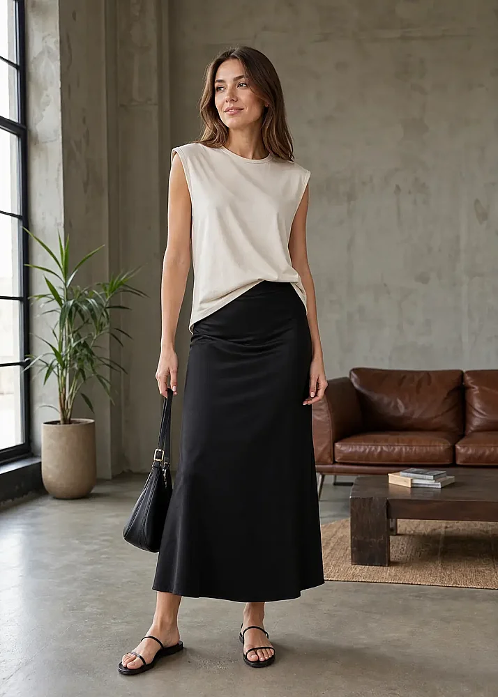 Nazlınur Collection Basic Sıfır Kol İçlik Tunik TAŞ