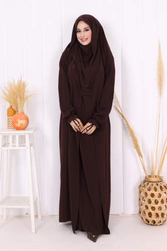 Nazlınur Collection Cilbab Abaya KAHVE