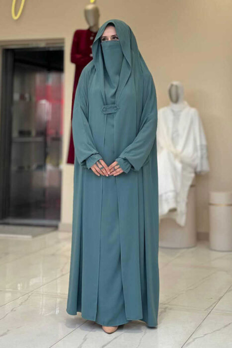 Nazlınur Collection Cilbab Abaya MİNT - 2