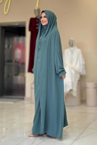 Nazlınur Collection Cilbab Abaya MİNT - 4