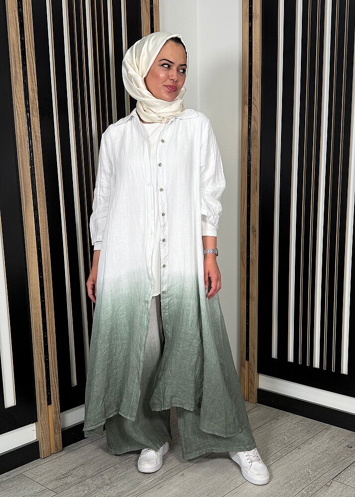 Nazlınur Collection Degradeli Pantalonlu Takım HAKİ - 4