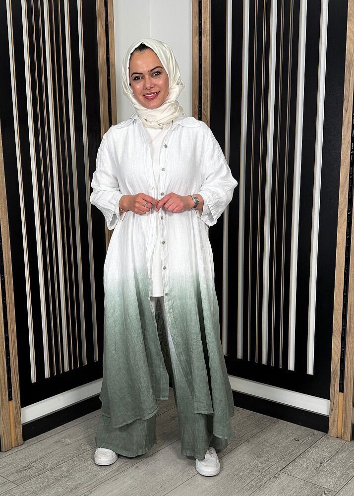 Nazlınur Collection Degradeli Pantalonlu Takım HAKİ - 5