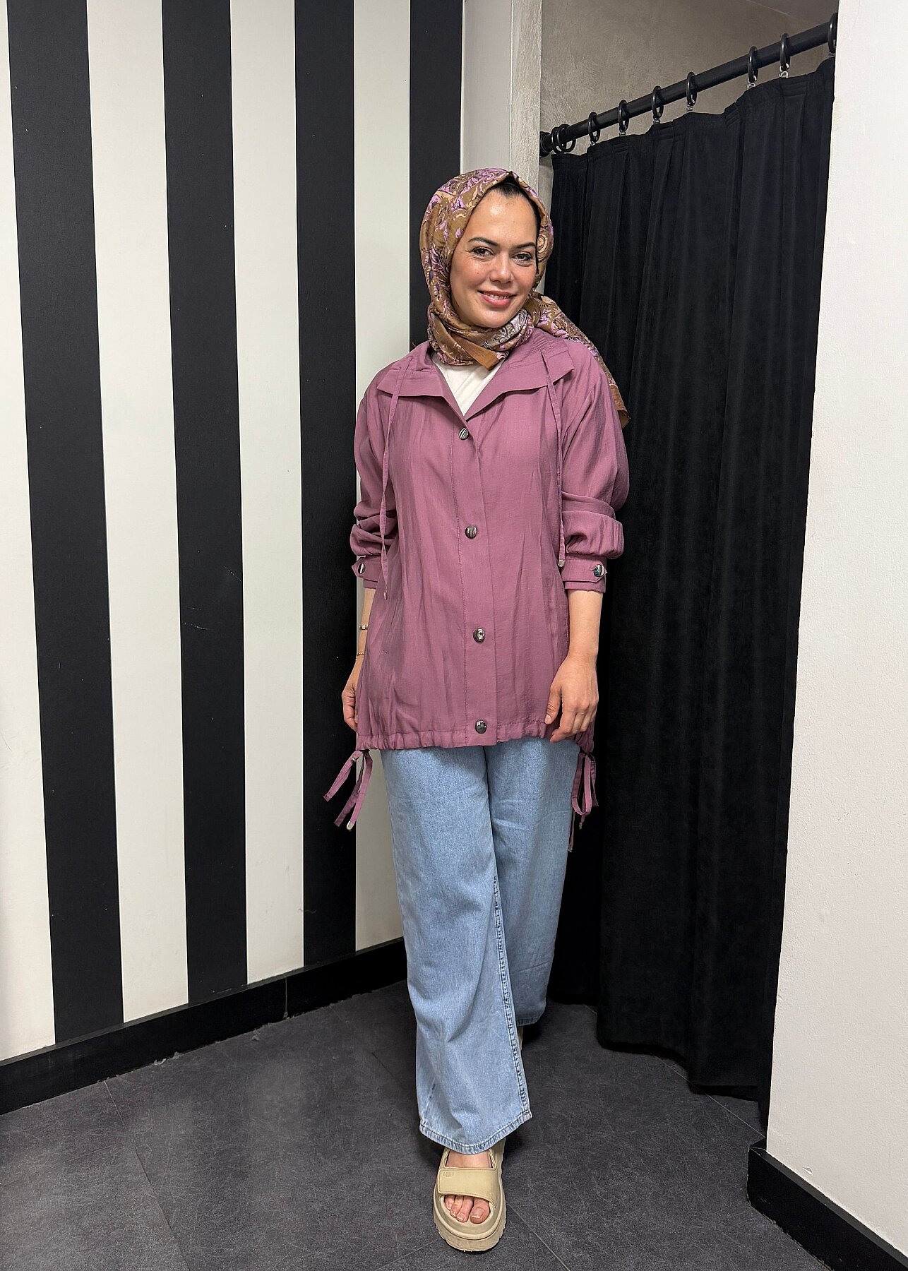 Nazlınur Collection Önü Çıtçıtlı Tensel Kap GÜL KURUSU - 1