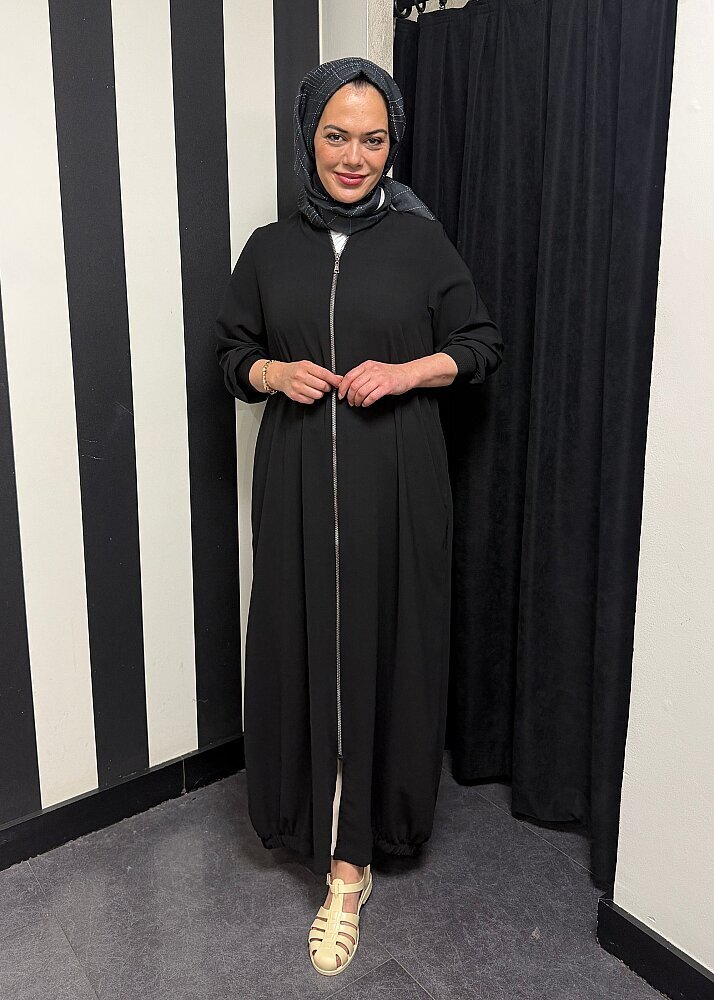 Nazlınur Collection Ribanalı Ferace SİYAH - 3