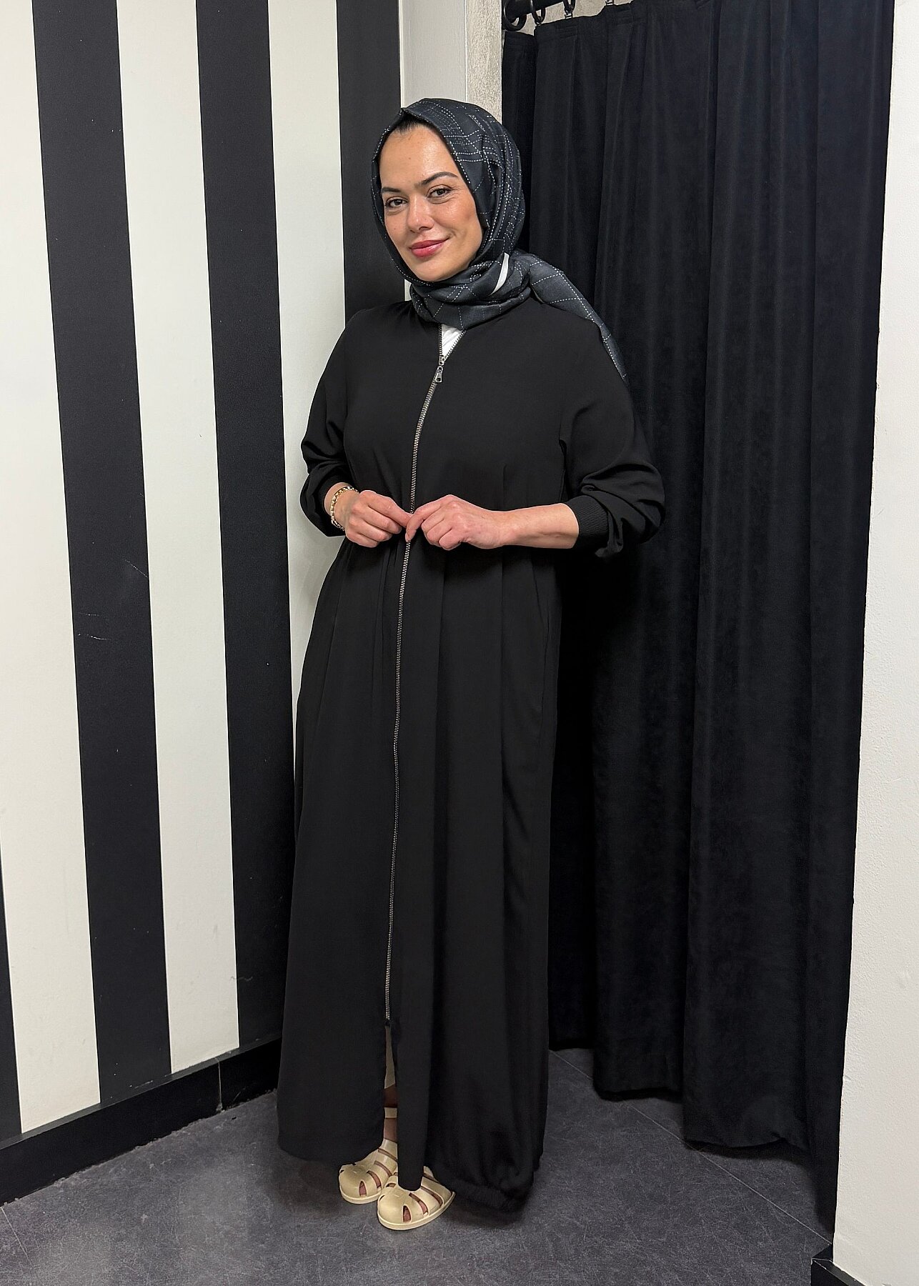Nazlınur Collection Ribanalı Ferace SİYAH - 6