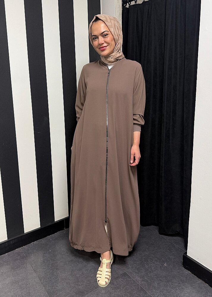Nazlınur Collection Ribanalı Ferace VİZON - 3