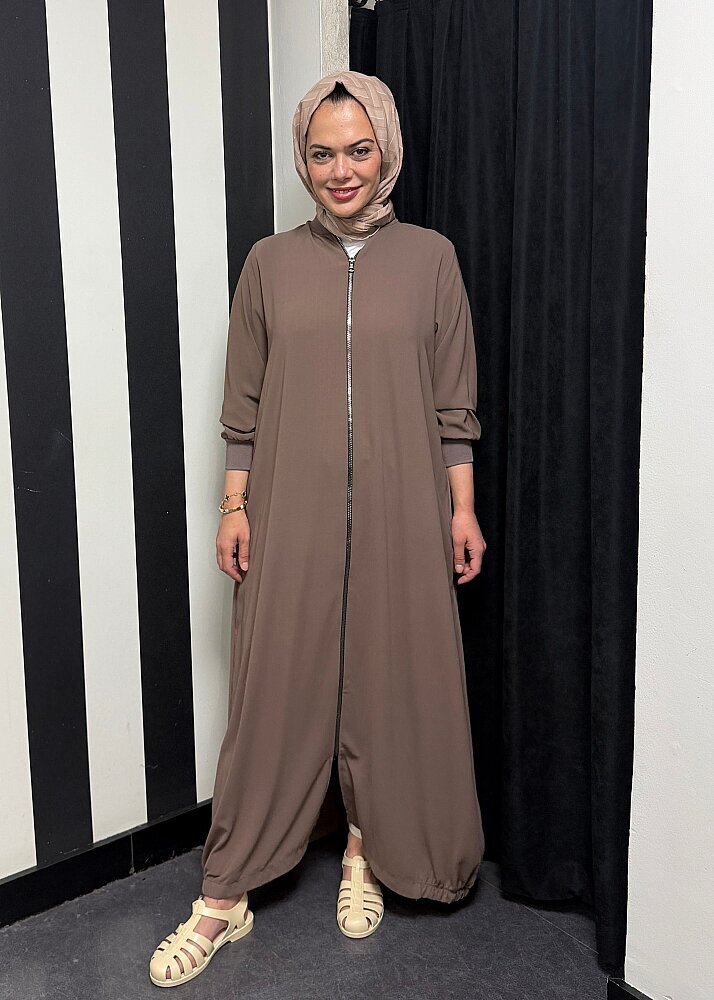 Nazlınur Collection Ribanalı Ferace VİZON - 5