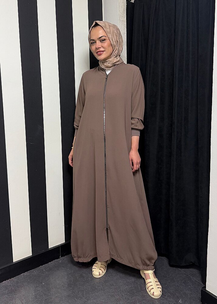 Nazlınur Collection Ribanalı Ferace VİZON - 6