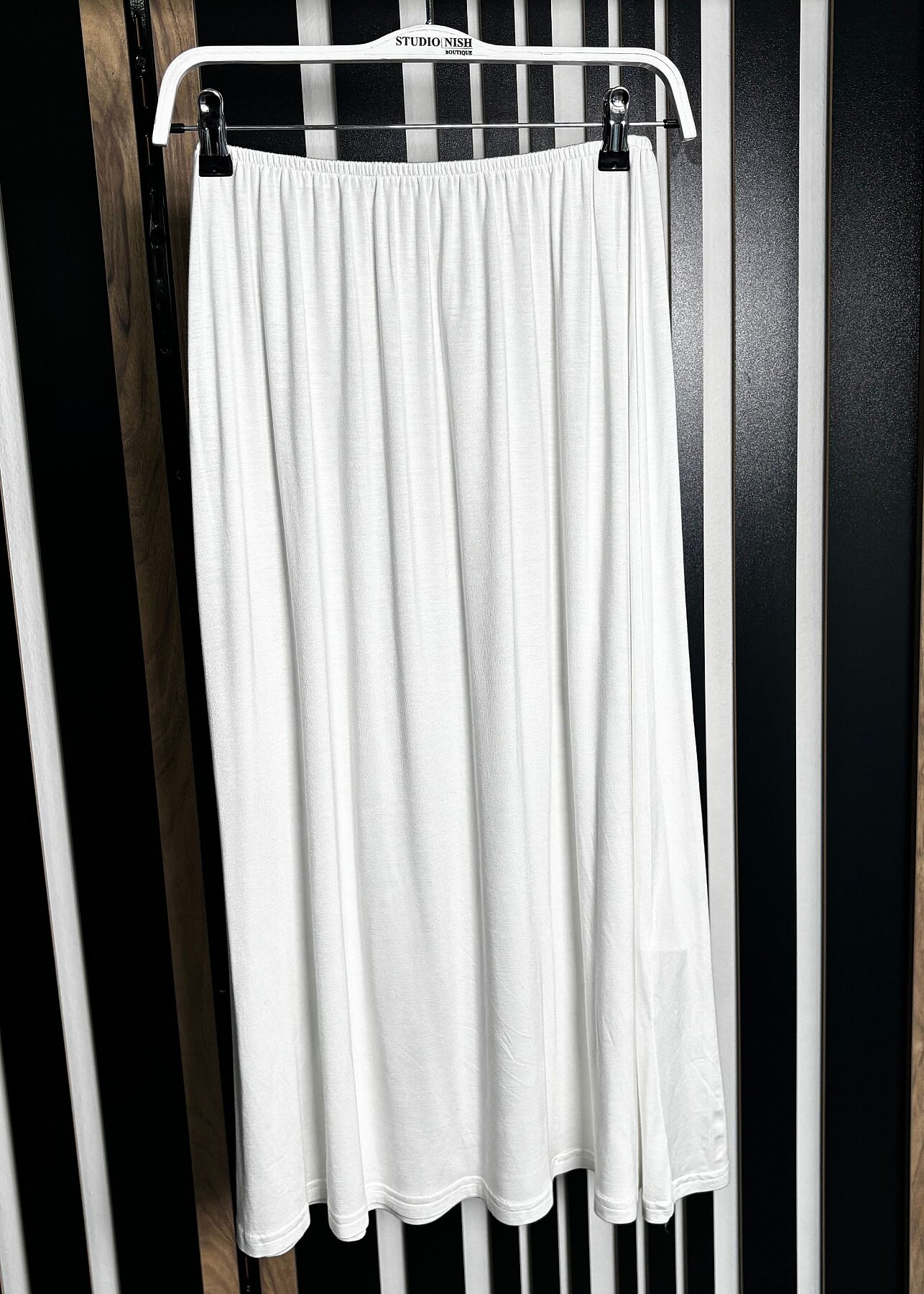 Nazlınur Collection Viscon Beli Lastikli Etek Astarı EKRU - 1