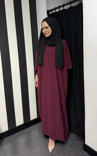 Nazlınur Collection Yarasa Kol Cilbab BORDO