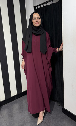 Nazlınur Collection Yarasa Kol Cilbab BORDO - 3