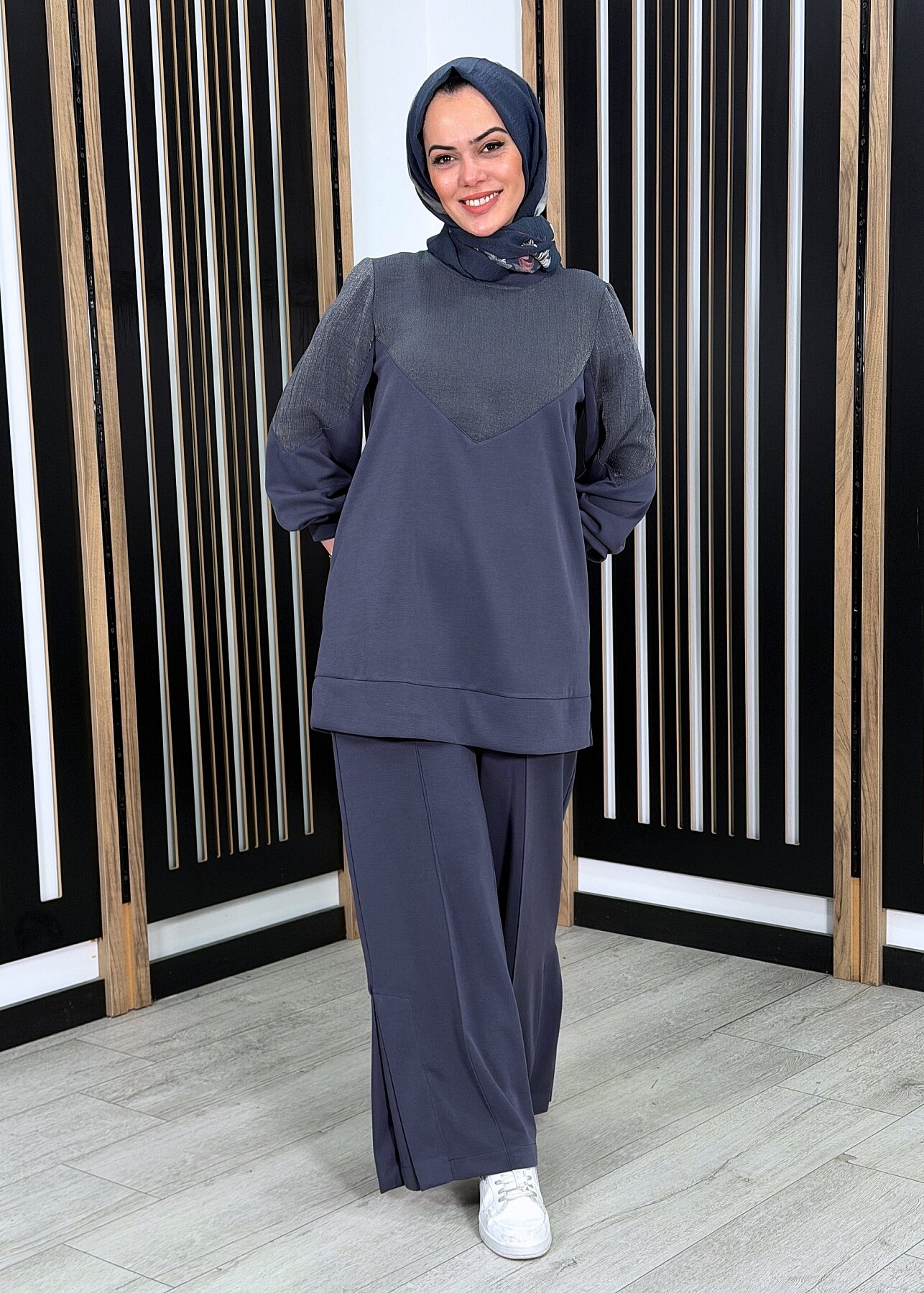 Nuss Sim Detaylı Pantolonlu Takım LACİVERT - 3