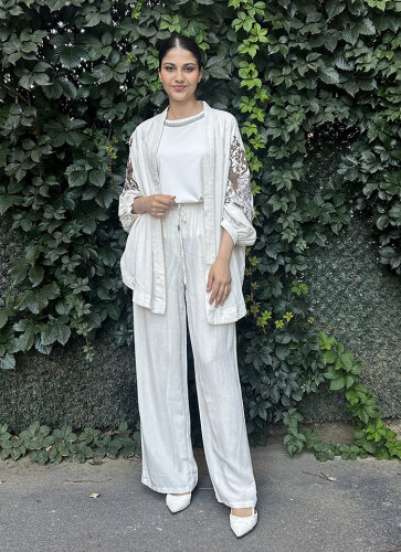 Orfeo Collection Bel Lastikli Bol Paça Pantolon Naturel
