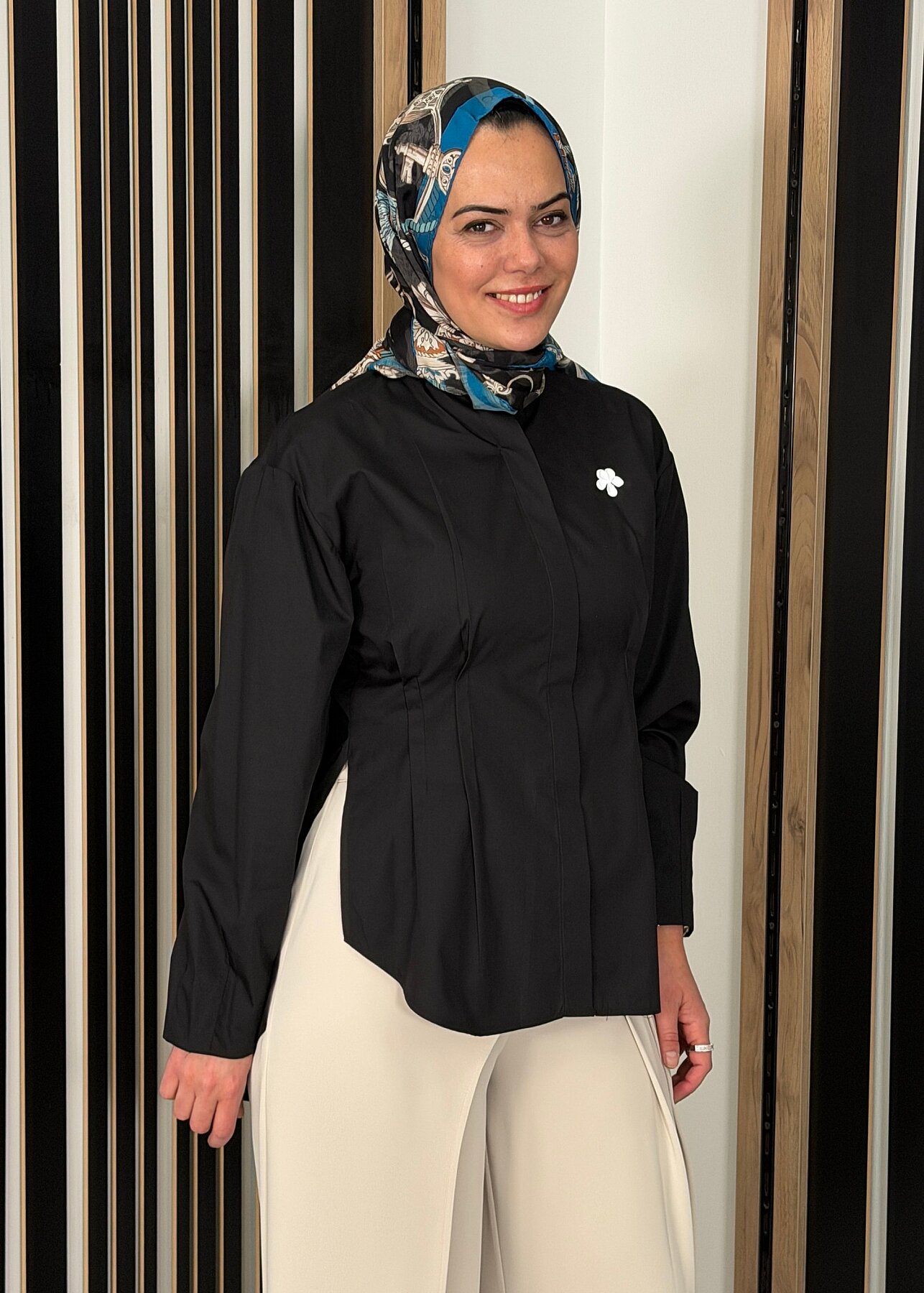 Vuu Beli Kadın Nervürlü Gömlek SİYAH - 2